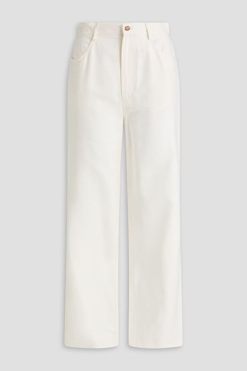 Ardea dupioni straight-leg pants - White - FR 38