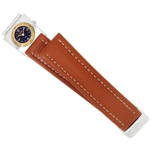 Unisex 20 mm Leather Watch Band With Second Time Zone Attachment B6107211/A106.154X.A18D