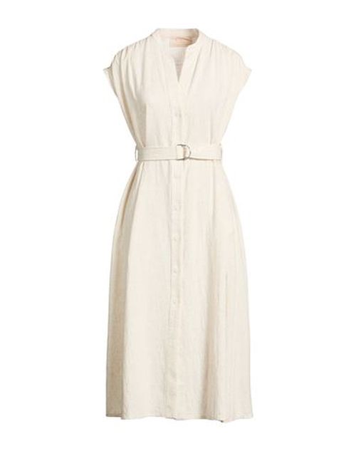 Woman Midi dress Ivory Size 2 Polyester, Viscose, Linen