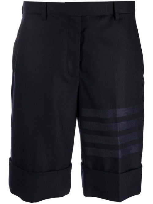 Side-stripe tailored shorts - Blue
