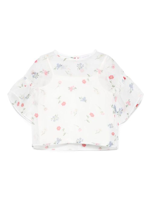 Floral-print blouse - White