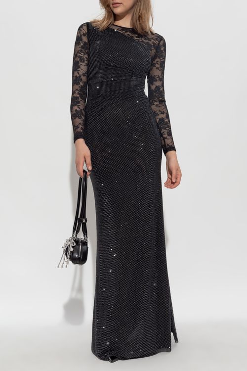 Dress With Shimmering Crystals, Women's, Black