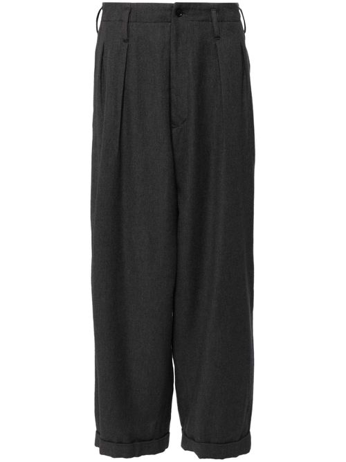 Pleated wide-leg trousers - Grey