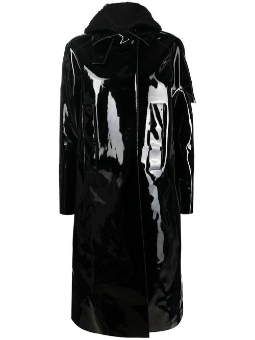 Hooded PVC rain coat - Black