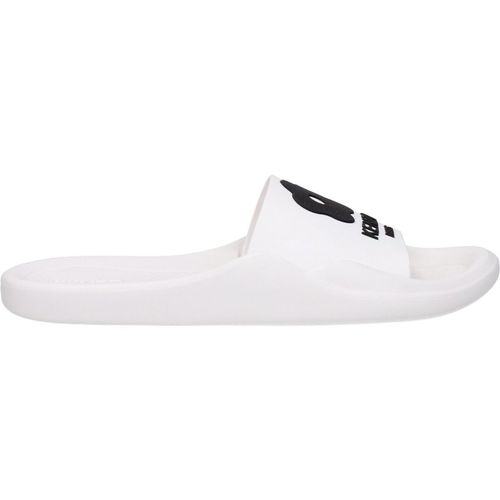 Kenzo Womens Slide Sandals Logo Detail - White Cotton