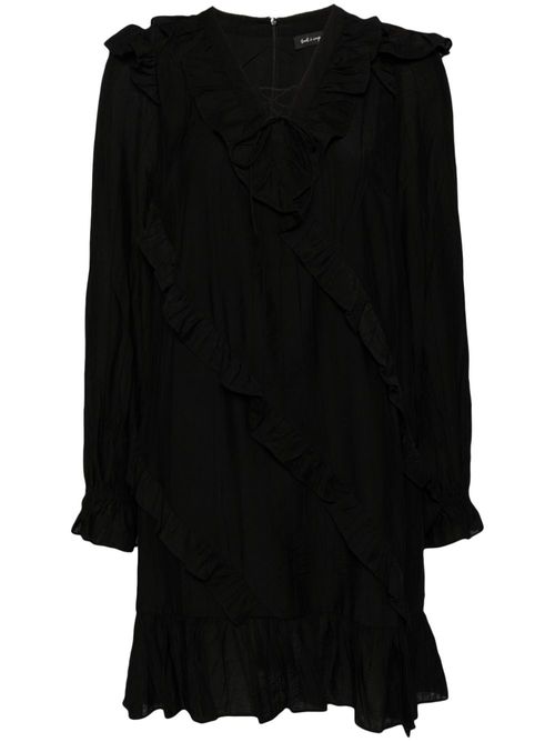 Ruffled mini dress - Black