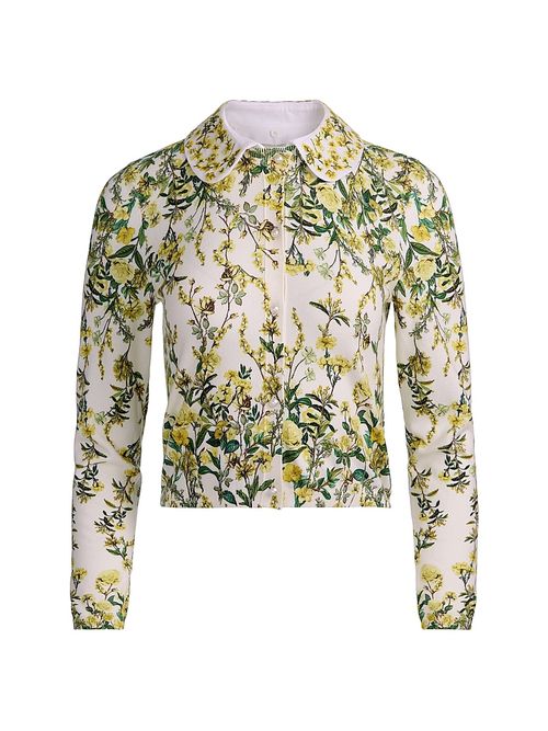 Women's Carson Printed Stretch Cotton Cardigan - Fresh Air Butter