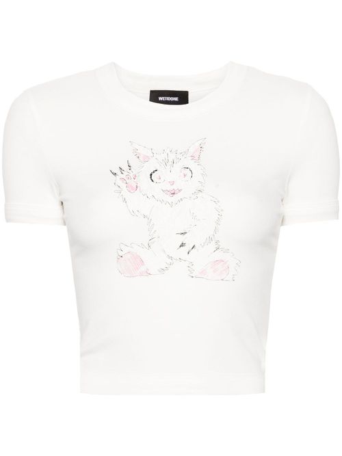 Doodle Monster short-sleeve T-shirt - White