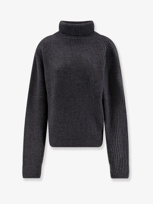 Wool and Cashmere Turtleneck Sweater — Gray