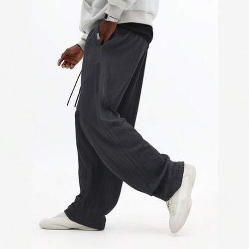 Pantaloni della tuta con vita elastica, gamba ampia e coulisse, in tessuto strutturato, casual e morbidi, adatti per l'autunno e l'inverno