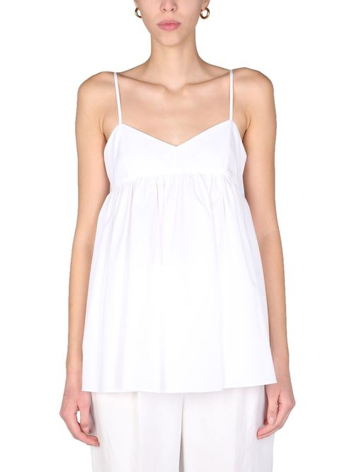 Spaghetti-strap peplum top