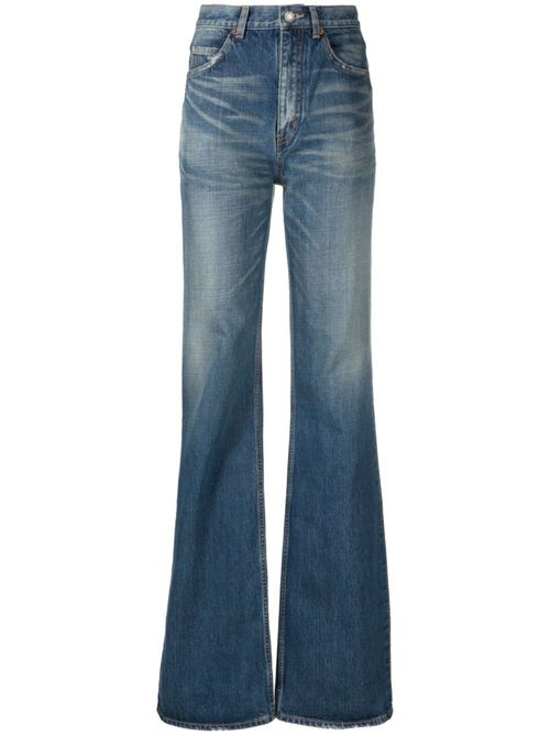 Flared high-waisted jeans - Blue