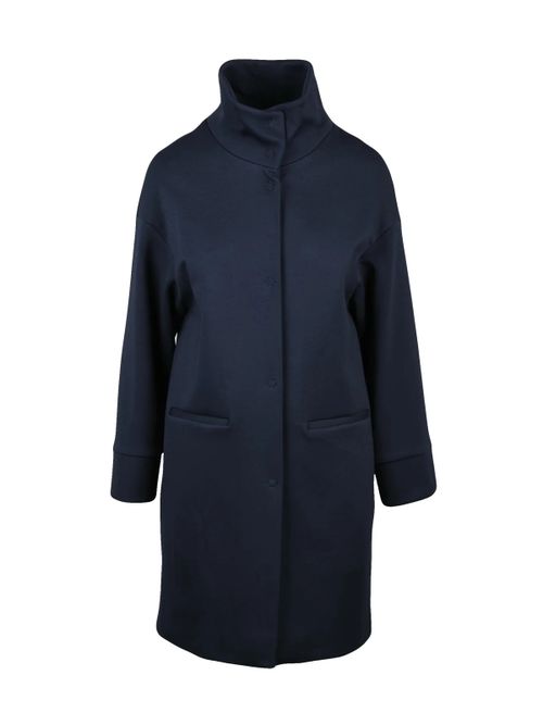 Midnight Blue Virgin Wool-Blend Coat