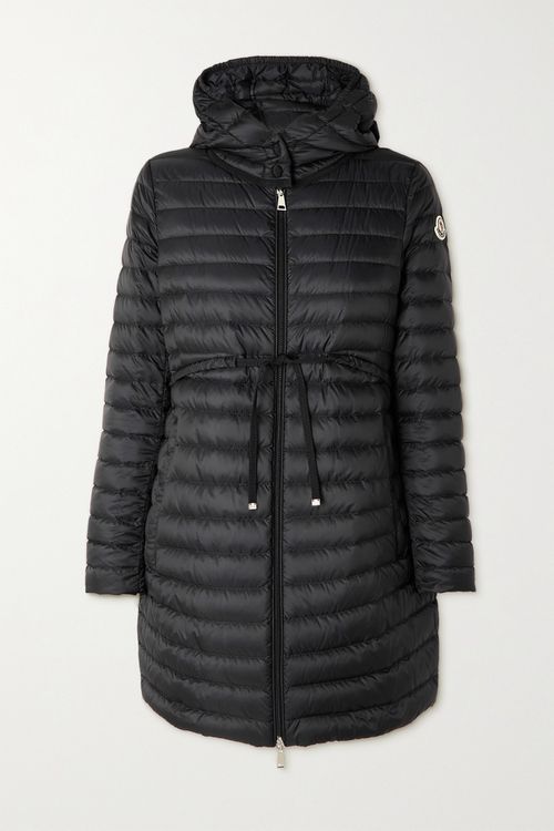 Barbel Hooded Quilted Shell Down Coat - Black - 0