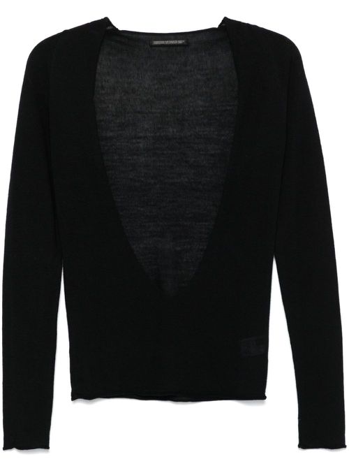 2010s fine-knit top - Black