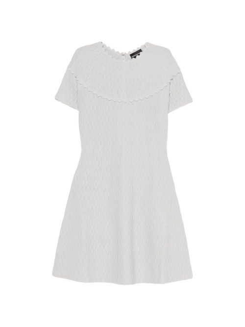 Scalloped-Trim Dress — white