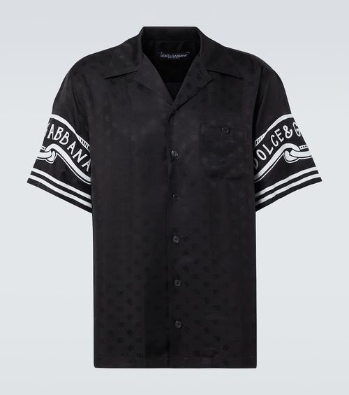 Printed silk twill shirt