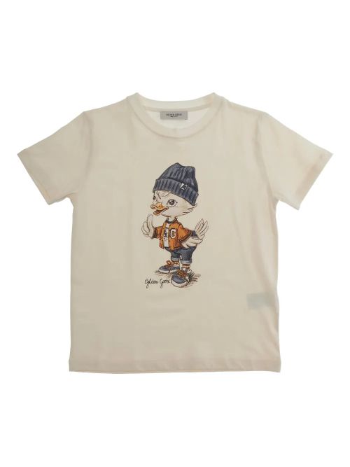 Cartoon Print T-Shirt — Cream