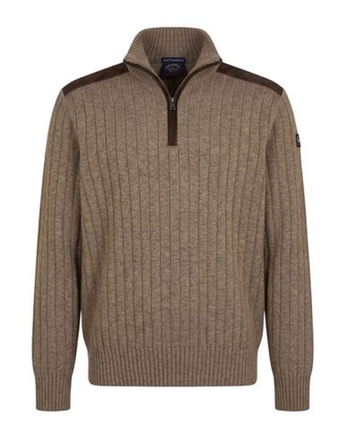 Man Turtleneck Khaki Size L Virgin Wool, Viscose, Cashmere