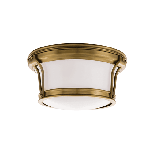 Newport 2-Light Ceiling Light in Aged Bra