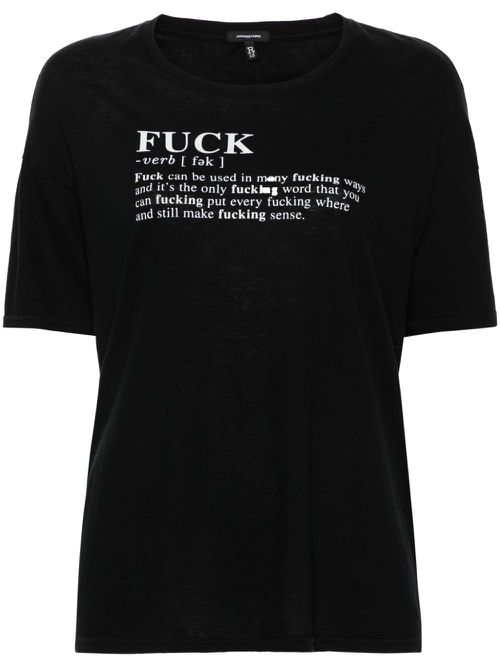 Slogan-print T-shirt - Black
