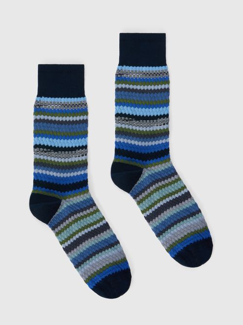 Missoni - Mid-length socks with waffle pattern, Men, Multicoloured