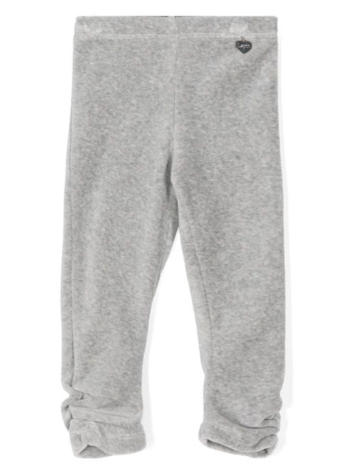 Mélange-effect velvet trousers - Grey