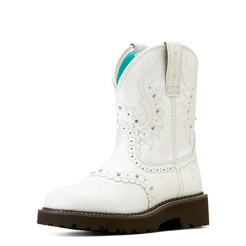 Women's Gembaby Western Boots in White Snake Emboss, B Medium Width, Size 5, by 