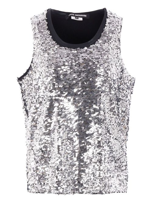 Junya Watanabe sequin-embellished top - Grey