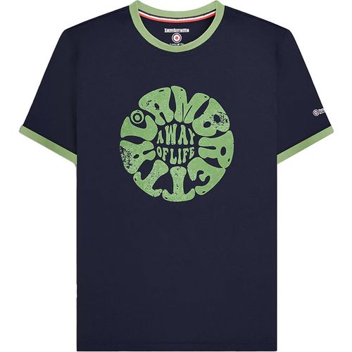 Lambretta Mens Ringer Festival T-Shirt Navy Cotton - Sma