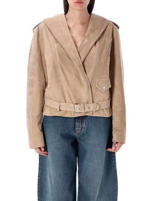 Full-Coverage Hooded Biker Jacket Size 38