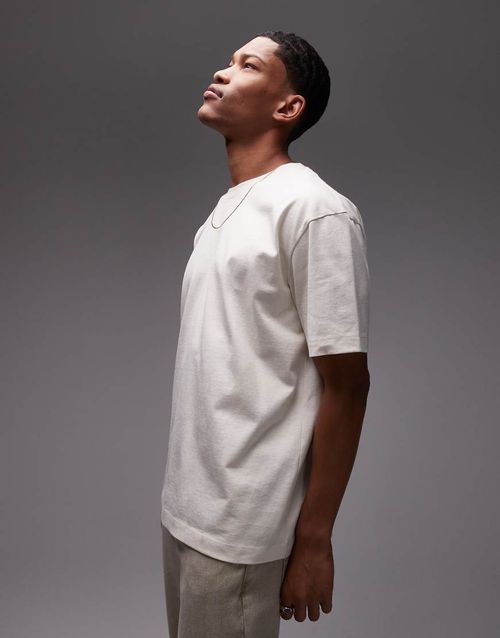 Oversized fit T-shirt in ecru-White