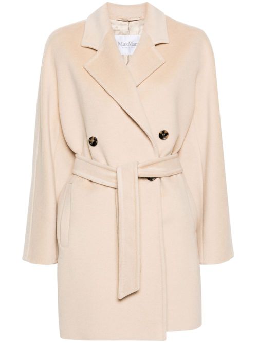 Wool-blend double-breasted coat - Neutrals