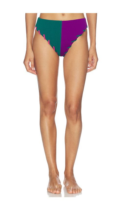 Nau Bikinis Contour Colorblock Bikini Bottom in Purple,Green. - XS also in S
