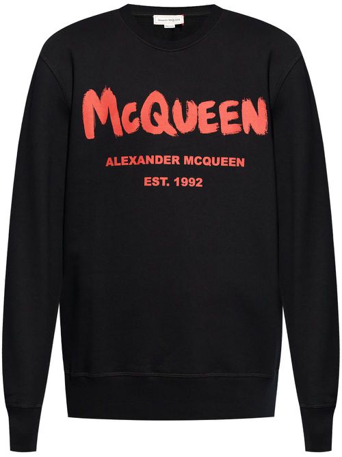 Logo-print cotton sweatshirt - Black