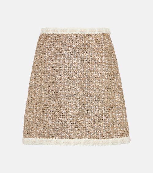 High-rise Lurex® tweed miniskirt