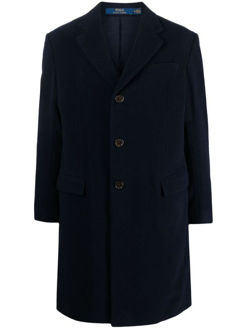 Mid-length single-breasted coat - Blue