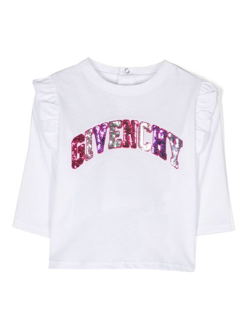 Sequin-embellished logo T-shirt - White