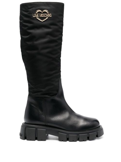 Logo-plaque boots - Black