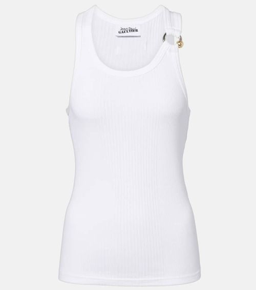Piercing cotton jersey tank top