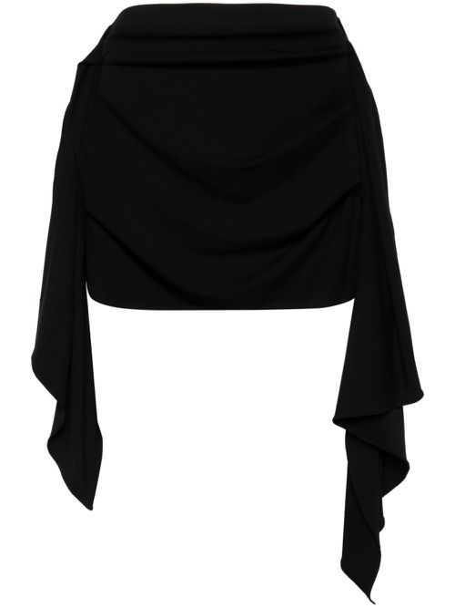 Draped jersey mini skirt - Black