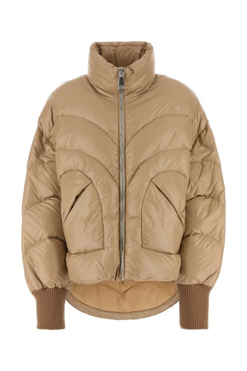 Shiny Down Jacket — Beige