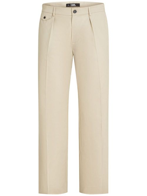 Straight-leg cotton trousers - Neutrals