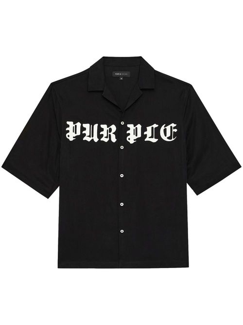 Gothic Wordmark cotton shirt - Black