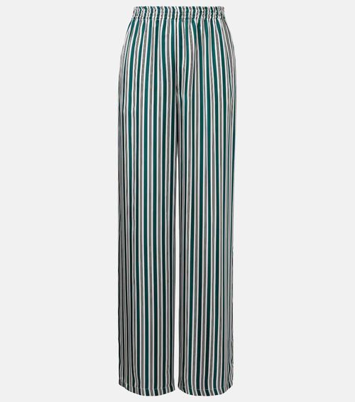 Ladino striped wide-leg silk twill pants