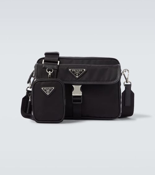 Re-Nylon leather-trimmed shoulder bag