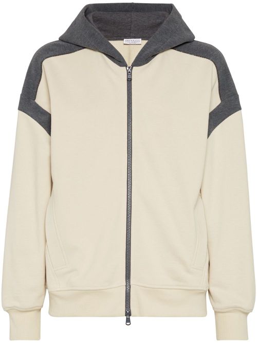 Panelled hoodie - Neutrals