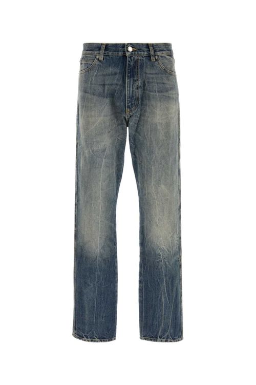 Straight-Leg Denim Jeans — Blue