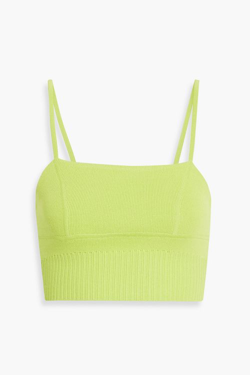 Coronil cropped knitted top - Yellow - XXS