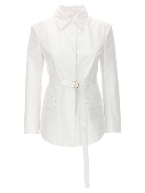 -Valentino Belt Jacket Blazer And Suits Bianco-Donna